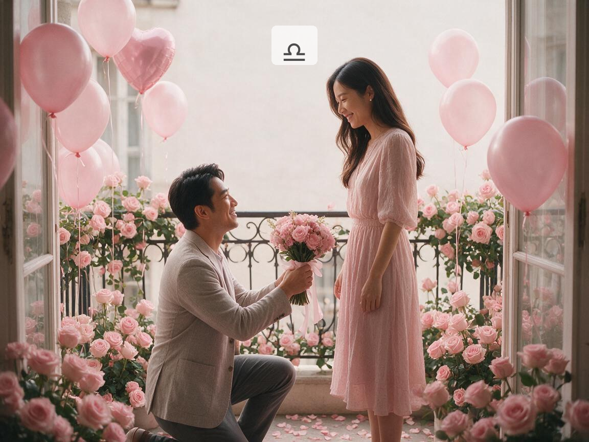 柔粉色法式陽台天秤座浪漫求婚